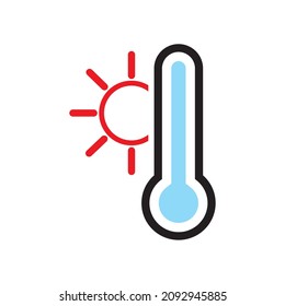 Symbol der Hotthermometer-Linie, Vektorsymbol
