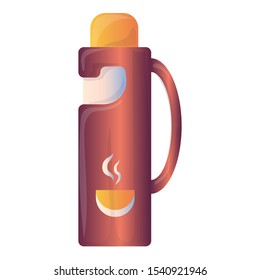 Hot thermos icon. Cartoon of hot thermos vector icon for web design isolated on white background