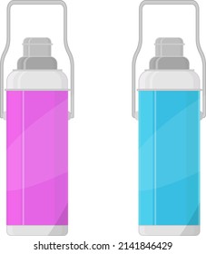 Hot thermos, illustration, vector on a white background.