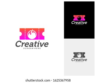 Hot Ticket Creative logo concepts, abstract colorful icons, elements and symbols, template - Vector