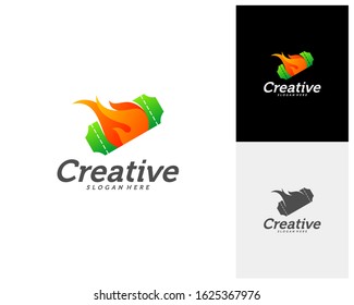 Hot Ticket Creative logo concepts, abstract colorful icons, elements and symbols, template - Vector
