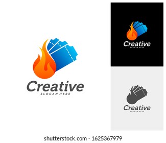 Hot Ticket Creative logo concepts, abstract colorful icons, elements and symbols, template - Vector