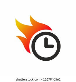 Hot time, deadline vector icon
