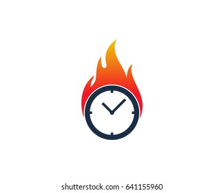 Hot Time Icon Logo Design Element