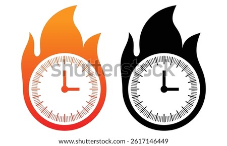 Hot Time Icon Logo Design Element vector template