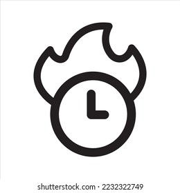 Hot time icon. Performance speed time icon. Vector and glyph