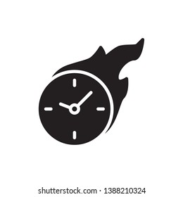 hot time icon vector glyph style