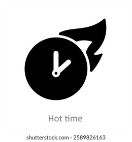 Hot Time and relax icon concept