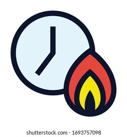 Hot Time. Simple Vector Color Icon.