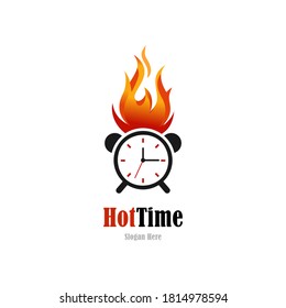 Hot time vector logo template. Suitable for business, web, fire symbol and art