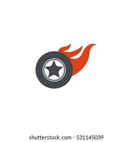 Hot Tire Auto Car Vector Logo Design Element