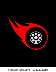 Diseño vectorial de iconos de los neumáticos calientes para camisetas, fondo, transporte, etc.