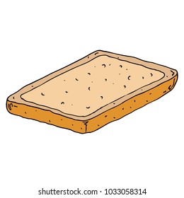 Hot toast. A toasted piece of bread. Bread with a crust. Vector illustration.