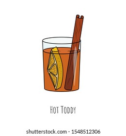 Hot Toddy.  Vector cartoon illustration. Isolated object on a white background. Flat style.