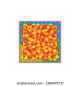 Hot tone background, cool tone frame