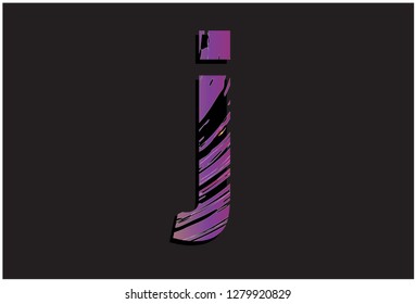 hot tone font j alphabet on black background