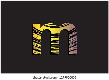 hot tone font m alphabet on black background