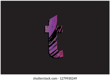 hot tone font t alphabet on black background