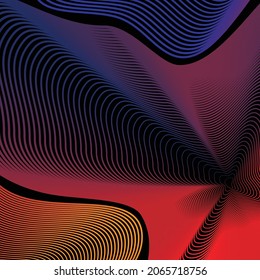 Gradiente de tono caliente fondo de tecnología onda abstracta con fondo negro efecto digital concepto corporativo,abstracto 