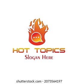 Design-Konzept für Hot-Topic-Logos, Vektorgrafik-Vorlage für Brandlogos