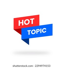 Hot topic logo isolated white background, hot news banner