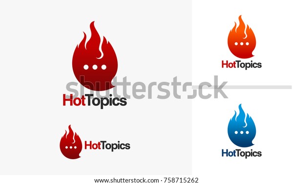 Hot Topic Logo Template Hot News Stock Vector Royalty Free 758715262