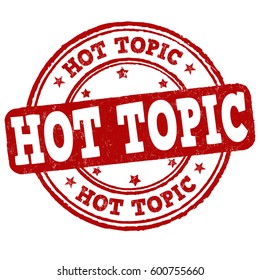 Hot topic sign or stamp on white background, vector illustration