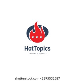  hot topics logo icon vector template.