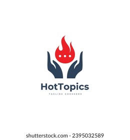  hot topics logo icon vector template.