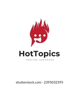  hot topics logo icon vector template.