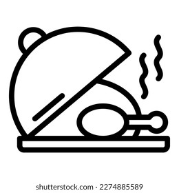 Hot tray chicken icon outline vector. Business cafe. Shop meal