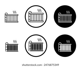 Hot tub black filled and outlined icon set