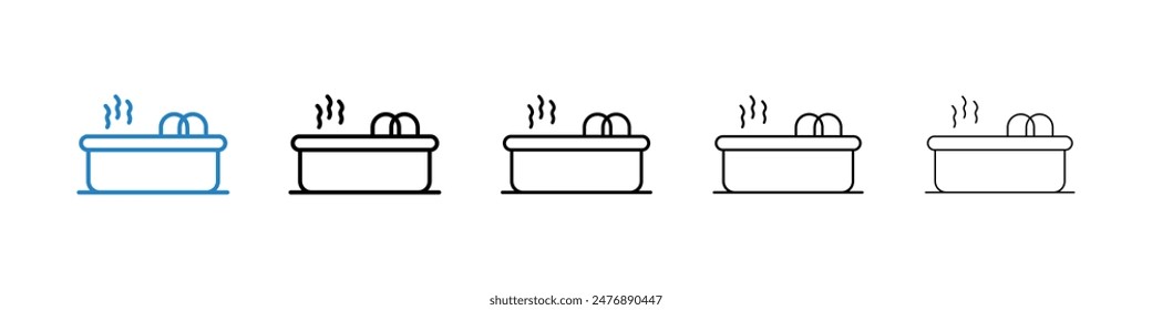 Hot tub black and white vector icon