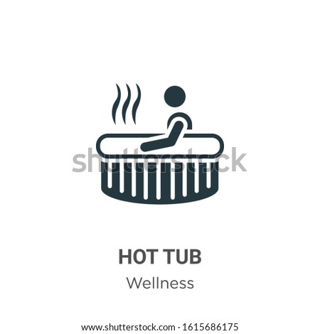 Hot tub glyph icon vector on white background. Flat vector hot tub icon symbol sign from modern wellness collection for mobile concept and web apps design.