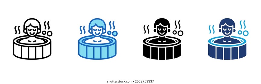 ícone Hot Tub Ilustração de vetor de vários estilos