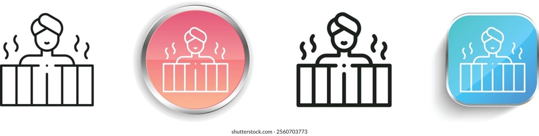 hot tub icon. Thin Linear, Regular and Button Style Design Isolated On White Background