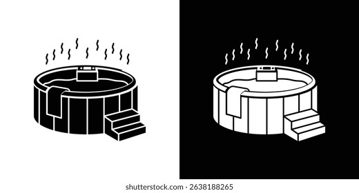 Hot tub icon Vector in flat style. Collection silhouettes