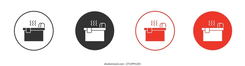 Icono de la bañera de hidromasaje. diseño de Vector de Web