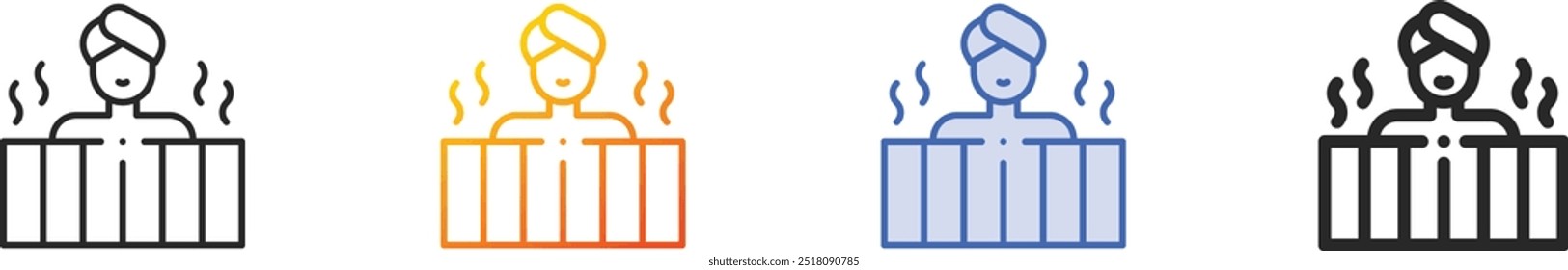 hot tub icon.Thin Linear, Gradient, Blue Stroke and bold Style Design Isolated On White Background