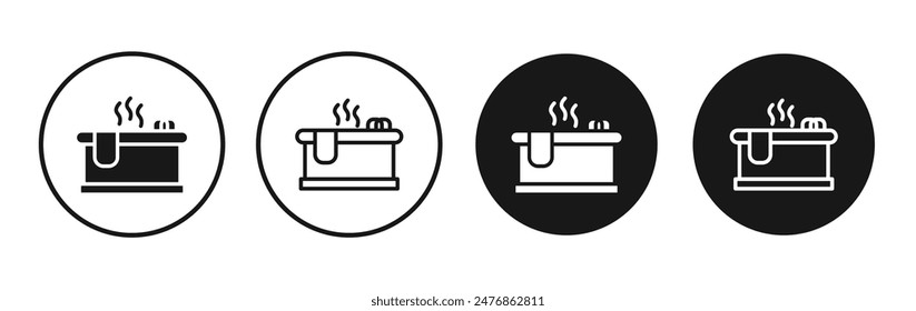 Hot Tub Line Vektorgrafik Symbol Set.