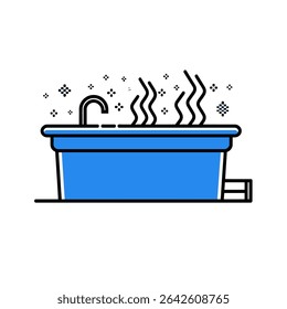 Vapor de banheira quente relaxante casa moderna ilustração mínima