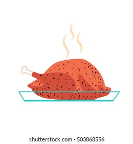 Hot Turkey dish icon. vector illustration