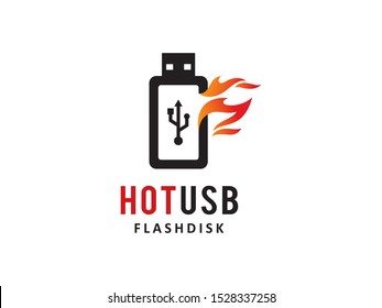 Hot USB logo symbol or icon template