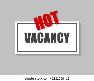 Hot Vacancy Plate Icon On White Isolated Background. Layers Grouped For Easy Editing Illustration. For Your Design.