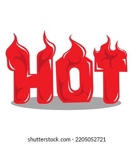Warmes Vektorsymbol. Flat Promotion Feuerbanner, Preisschild, Hot Deal, Verkauf, Angebot, Preis. Einzeln auf weißem Hintergrund