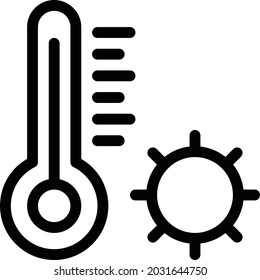 icono de línea delgada de vector caliente