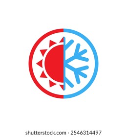 Hot vs Cold icon. Clipart image isolated on white background