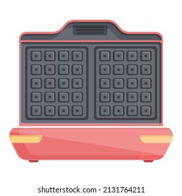Icono de creador de waffles en caliente vector de dibujos animados. Cocina de hierro. Hornear panqueques