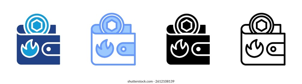 Hot Wallet icon set multiple style collection