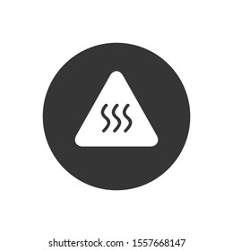Hot Warning Sign. Icon Vector
